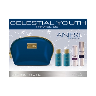 CELESTIAL YOUTH сет за патување (стимулатор + крема од метеор + лосион + пена) ANESI
