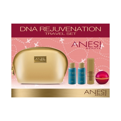 DNA REJUVENATION сет за патување (гел лифтинг + DNA крема + лосион + пена) ANESI